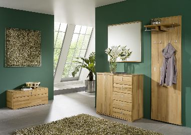 Garderobe Vido Schuhschrank Truhe Paneel Spiegel Kernbuche vollmassiv