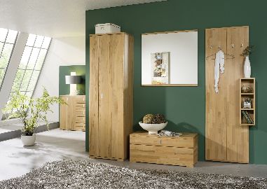 Garderobe Vido Hochschrank Truhe Paneel Spiegel Kernbuche vollmassiv