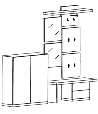 Cade Garderoben Set 3 - Basalt Cade Garderoben Set 3 - Basalt