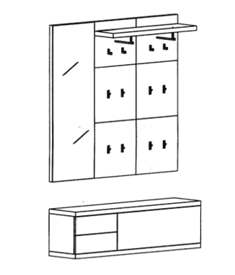 Cade Garderoben Set 6 - Basalt Cade Garderoben Set 6 - Basalt