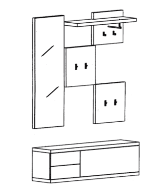 Cade Garderoben Set 7 - Basalt Cade Garderoben Set 7 - Basalt
