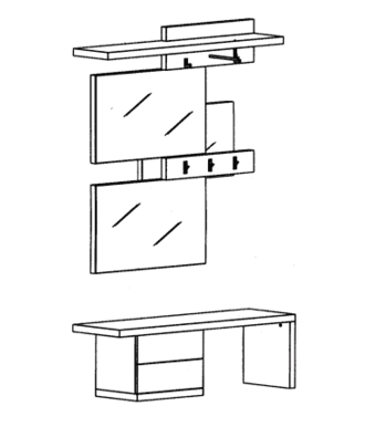 Cade Garderoben Set 2 - Granit Cade Garderoben Set 2 - Granit